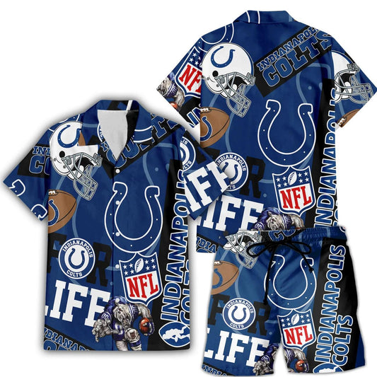 Indianapolis Colts Custom Limited Edition For Life Hawaiian Shirt and Shorts AZHAHWSS000264