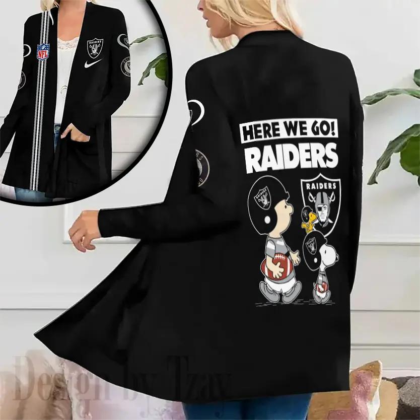 Las Vegas Raiders Women Patch Pocket Cardigan BT102