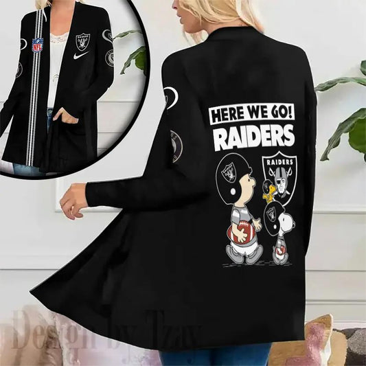 Las Vegas Raiders Women Patch Pocket Cardigan BT102