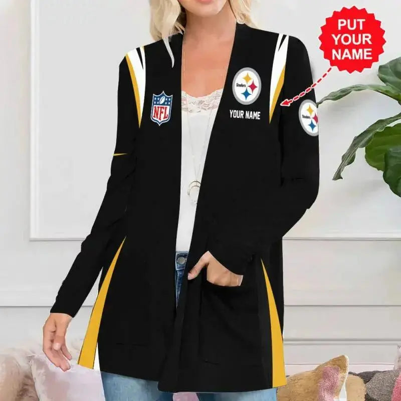 Pittsburgh Steelers Women Patch Pocket Cardigan BT160