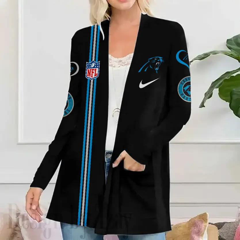 Carolina Panthers Women Patch Pocket Cardigan BT028