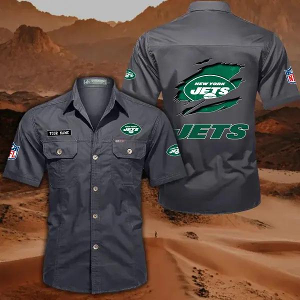 New York Jets Men’s Short Sleeve Cargo Shirts New 2025 AZBT2DCGS000025