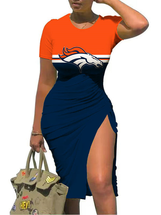 Denver Broncos Slit Bodycon Dress  AZBTSBD000014