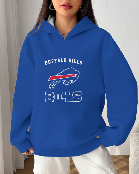 Buffalo Bills Printed Hooded Pocket Pullover Hoodie AZBTPH000092
