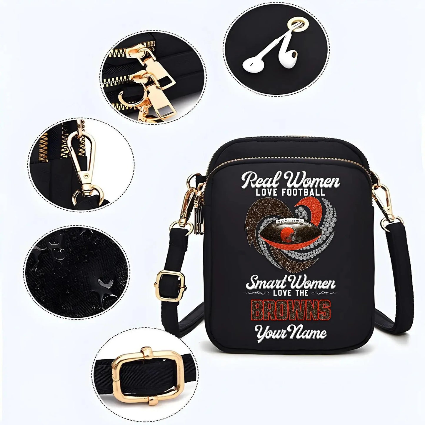 Cleveland Browns Mini Crossbody Bag for Women New Trending 2025 AZBT2DMCB000029