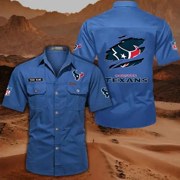 Houston Texans Men’s Short Sleeve Cargo Shirts New 2025 AZBT2DCGS000013