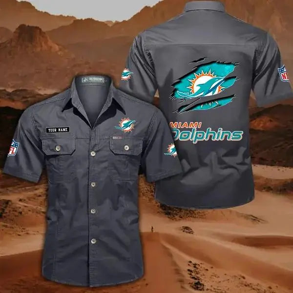Miami Dolphins Men’s Short Sleeve Cargo Shirts New 2025 AZBT2DCGS000020