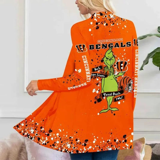 Cincinnati Bengals Women Patch Pocket Cardigan BT038