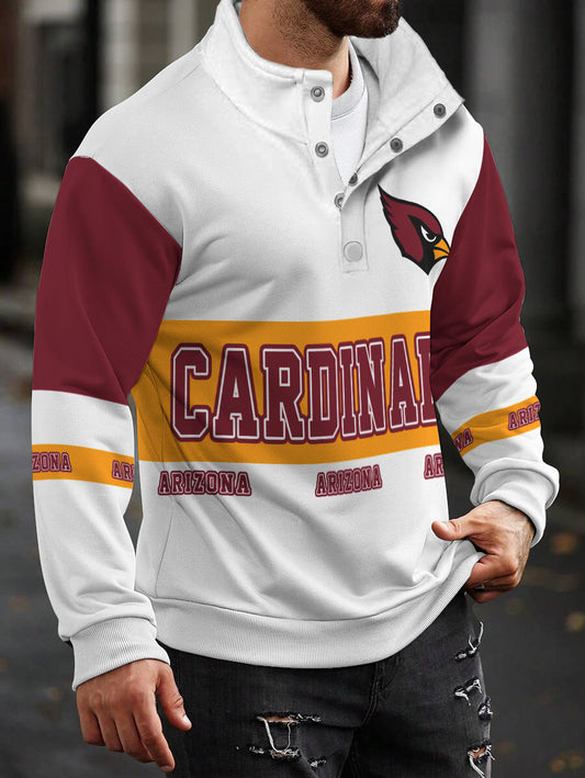 Arizona Cardinals Casual Colorful Stand Collar Sweatshirt AZBTSCSW000353