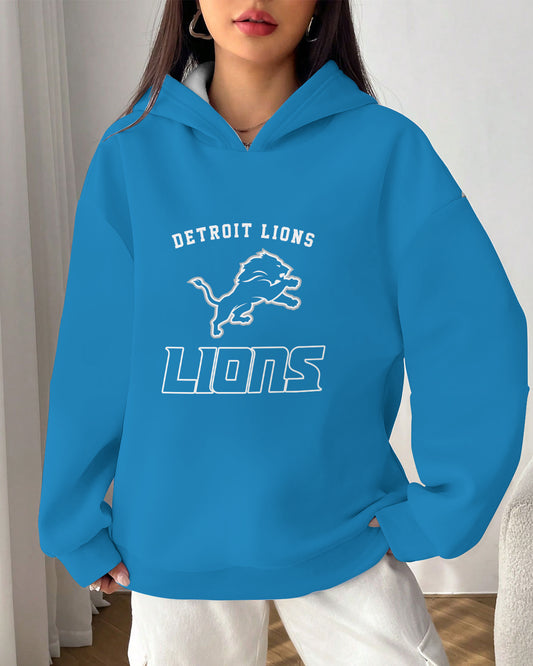 Detroit Lions Printed Hooded Pocket Pullover Hoodie AZBTPH000085