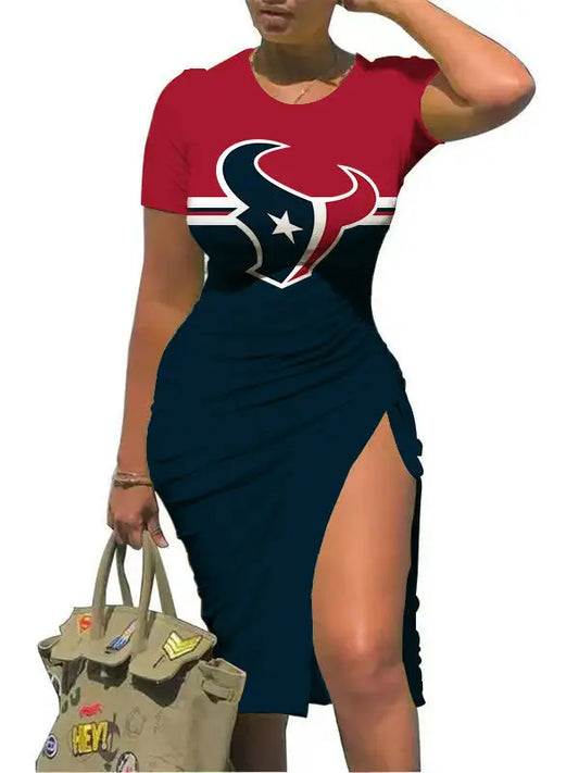 Houston Texans Slit Bodycon Dress  AZBTSBD000037