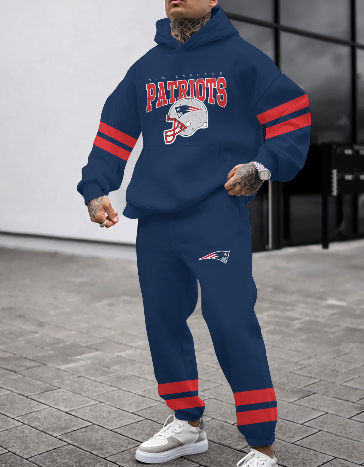 New England Patriots Combo Pullover Hoodie And Sweatpants AZBTPHSP000495
