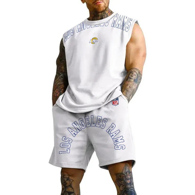 Los Angeles Rams Combo Men Jersey Tank Top and Shorts AZICOTATTMS00024