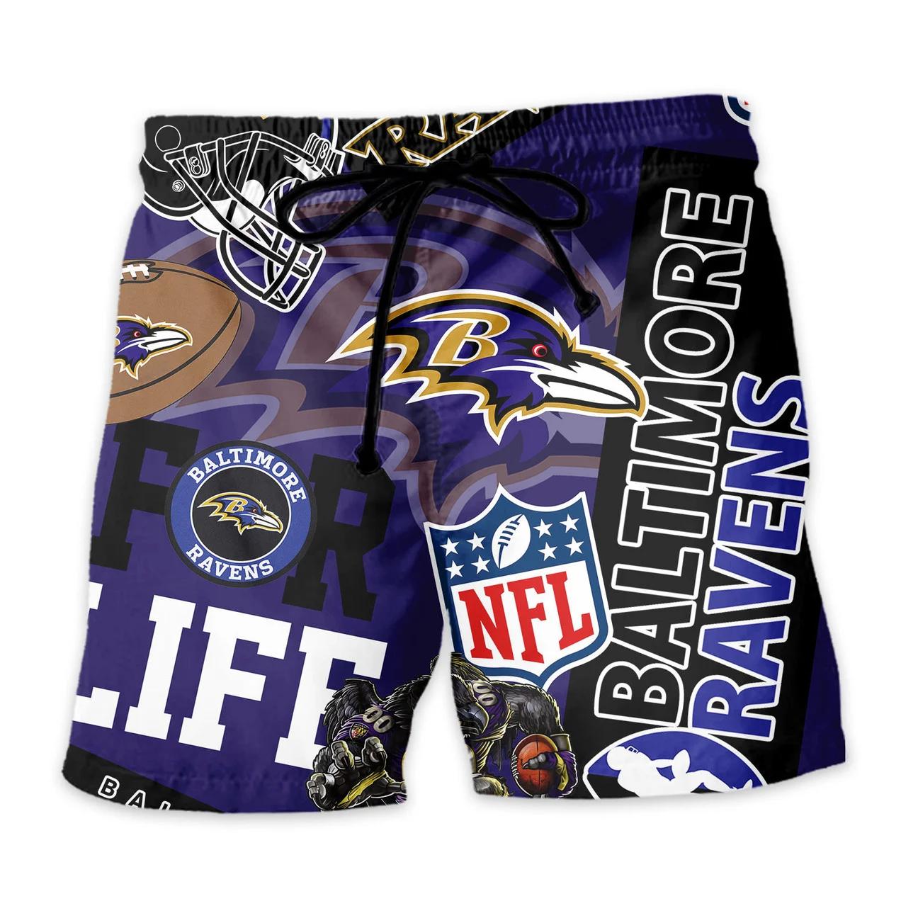 Baltimore Ravens Custom Limited Edition For Life Hawaiian Shirt and Shorts AZHAHWSS000254