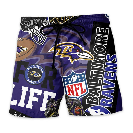 Baltimore Ravens Custom Limited Edition For Life Hawaiian Shirt and Shorts AZHAHWSS000254