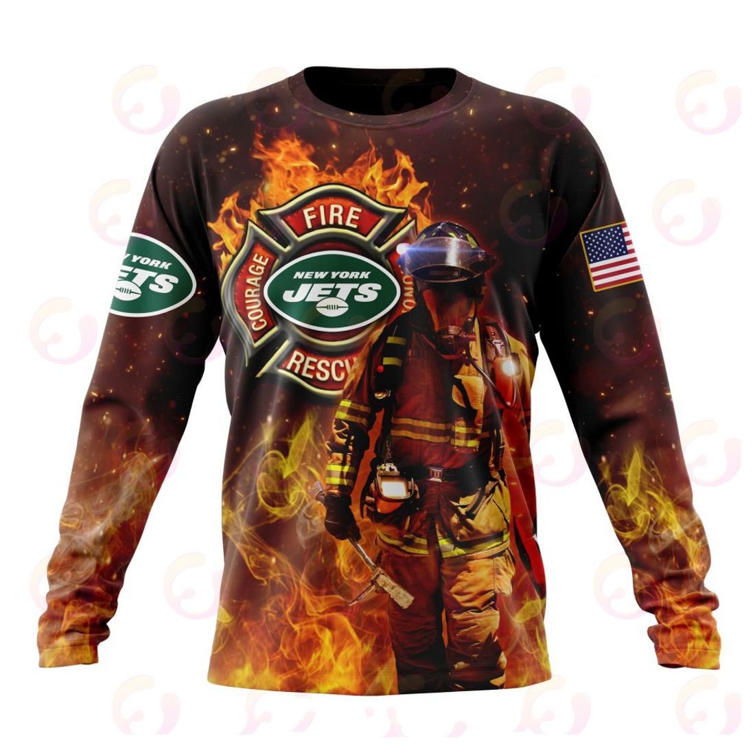 New York Jets Honor Firefighters – First Responders All Over Printed T-shirt Sweatshirt Hoodie AZCHD848