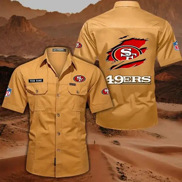 San Francisco 49ers Men’s Short Sleeve Cargo Shirts New 2025 AZBT2DCGS000027
