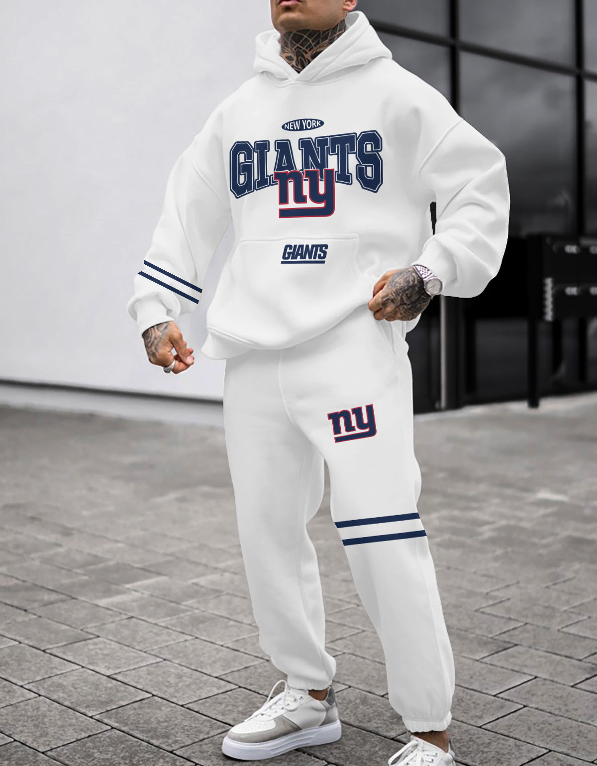 New York Giants Combo Pullover Hoodie And Sweatpants AZBTPHSP000084
