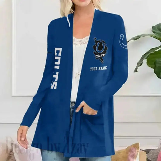Indianapolis Colts Women Patch Pocket Cardigan BT083