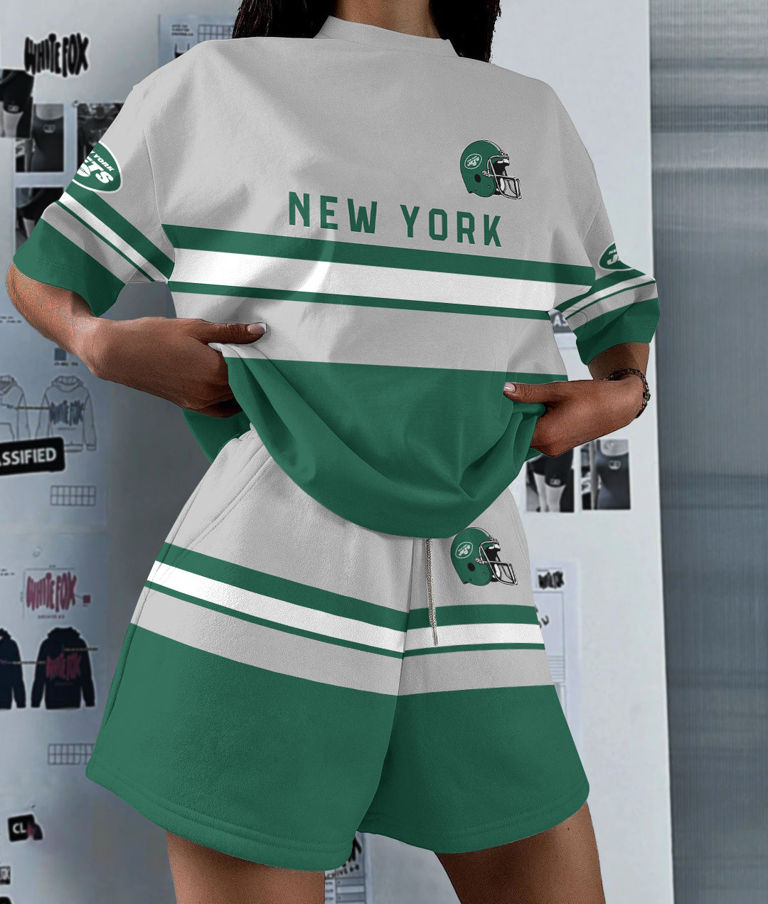 New York Jets Limited Edition Top And Shorts Two-Piece Suits (2)