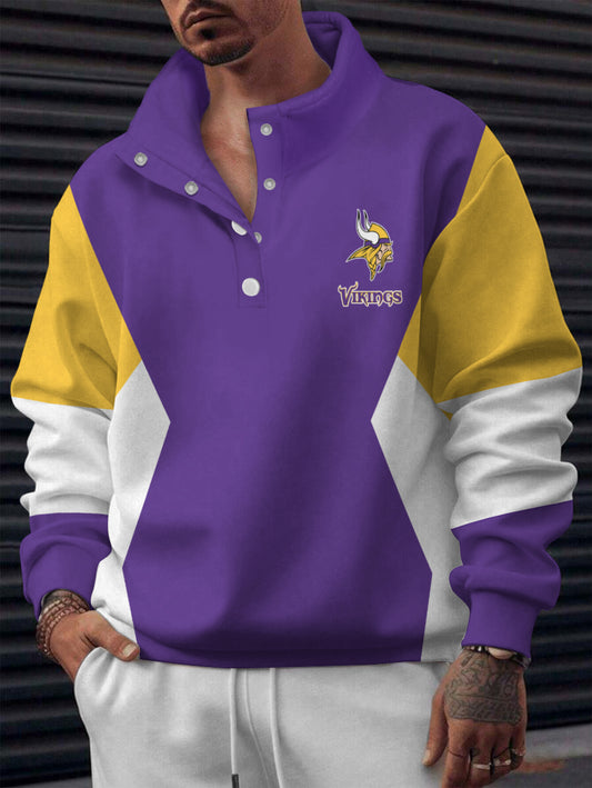 Minnesota Vikings Casual Colorful Stand Collar Sweatshirt AZBTSCSW000569