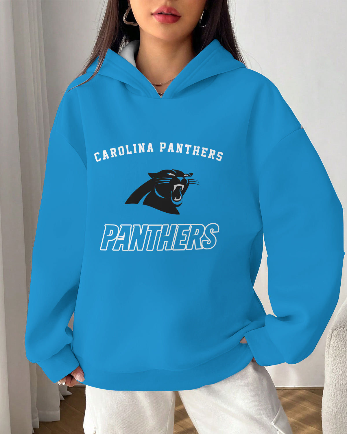 Carolina Panthers Printed Hooded Pocket Pullover Hoodie AZBTPH000089