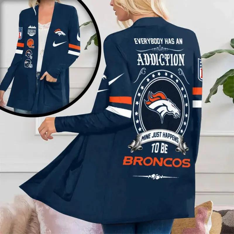 Denver Broncos Women Patch Pocket Cardigan BT058