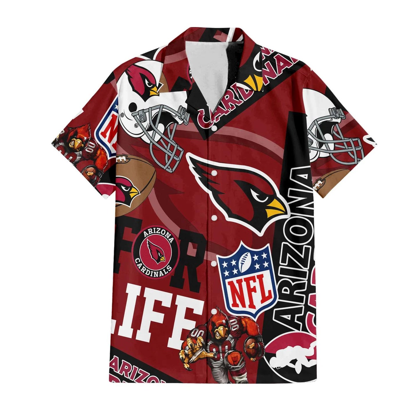 Arizona Cardinals Custom Limited Edition For Life Hawaiian Shirt and Shorts AZHAHWSS000252