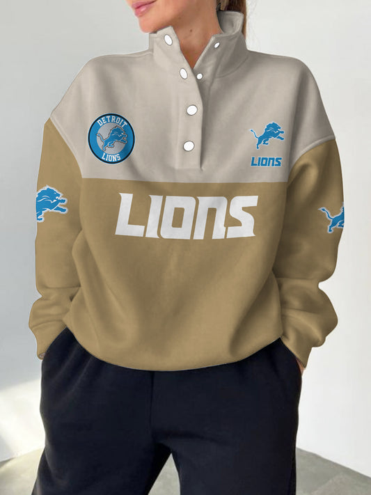 Detroit Lions Casual Colorful Stand Collar Sweatshirt AZBTSCSW000232