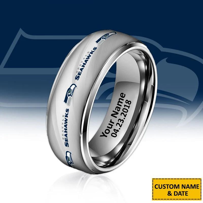 Seattle Seahawks Special Stainless Ring Custom Name AZBTSR000043