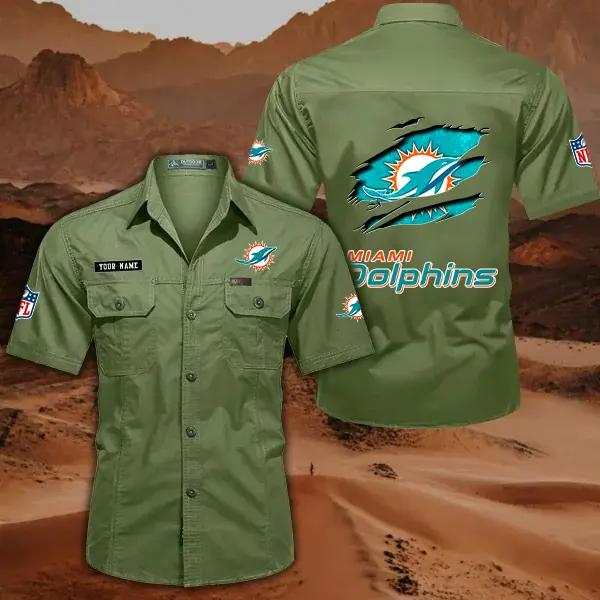 Miami Dolphins Men’s Short Sleeve Cargo Shirts New 2025 AZBT2DCGS000020