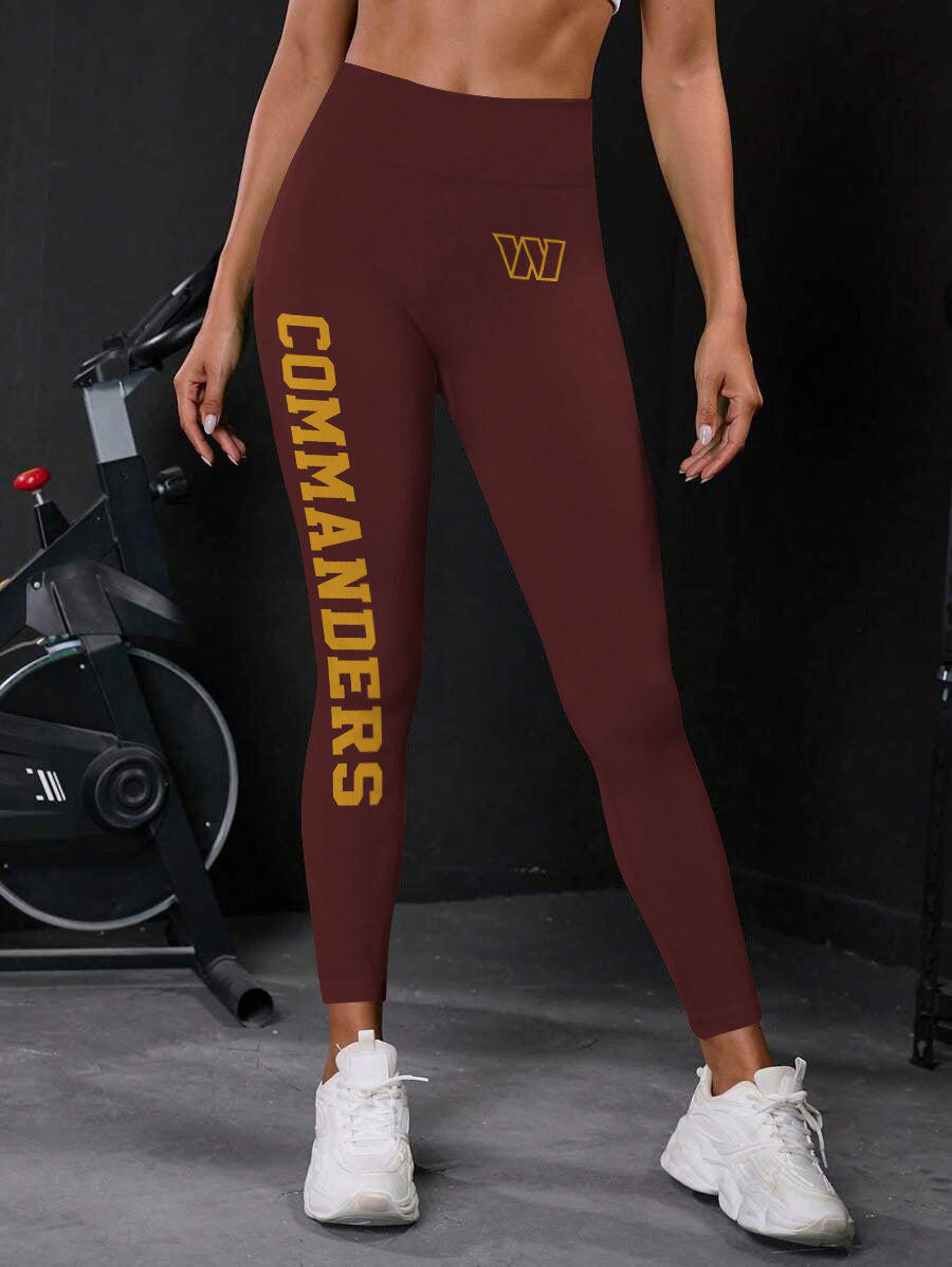 Washington Commanders  High Waist Push Up Printed Leggings