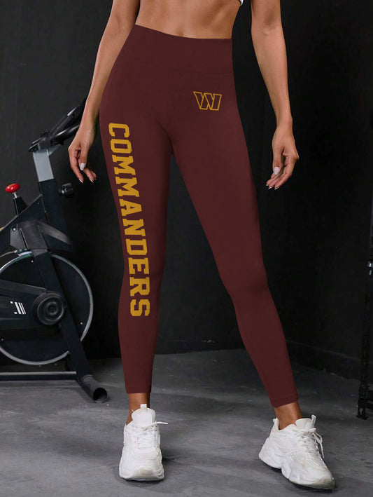Washington Commanders  High Waist Push Up Printed Leggings