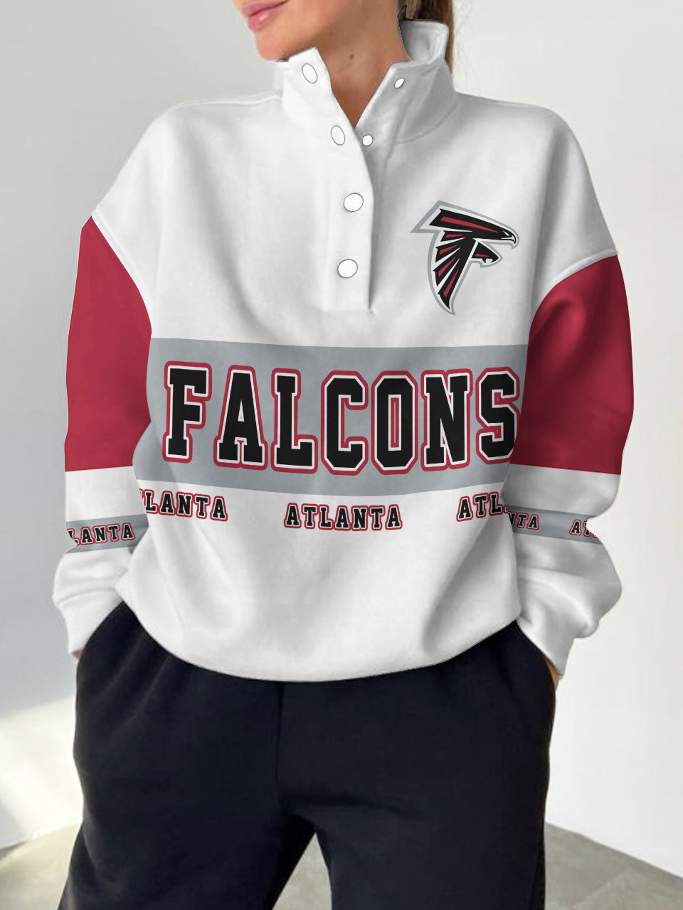 Atlanta Falcons Casual Colorful Stand Collar Sweatshirt AZBTSCSW000278
