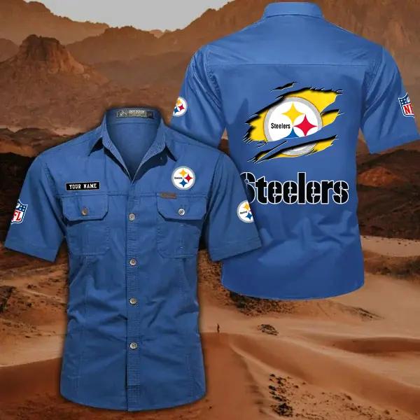 Pittsburgh Steelers Men’s Short Sleeve Cargo Shirts New 2025 AZBT2DCGS000032