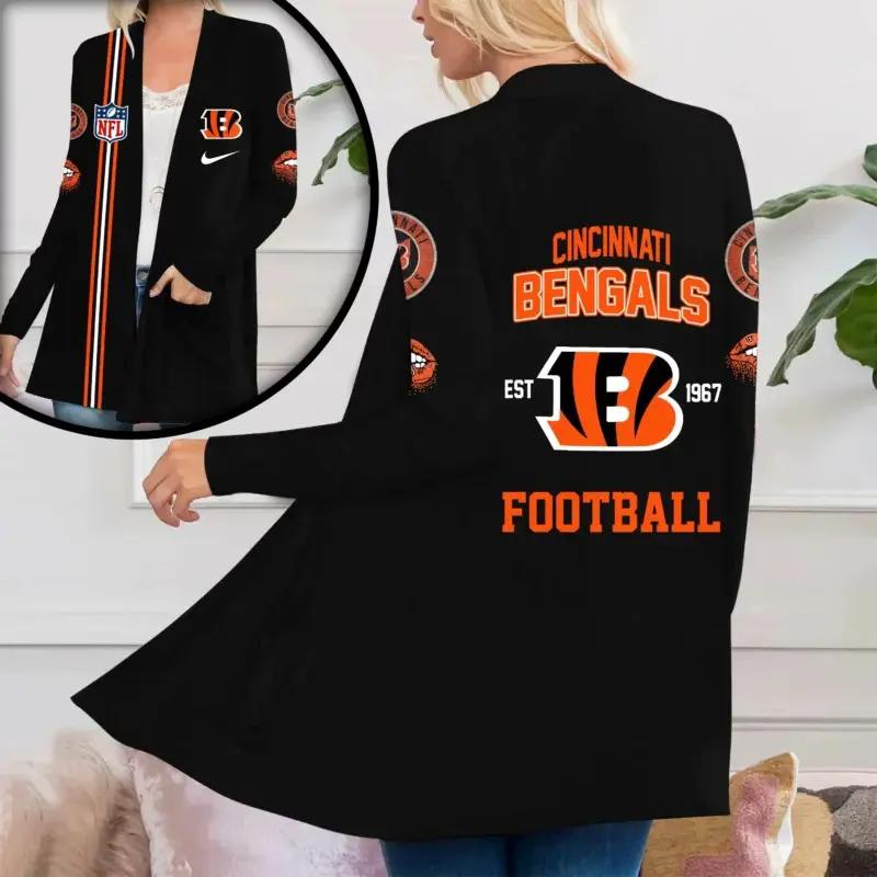 Cincinnati Bengals Women Patch Pocket Cardigan BT035