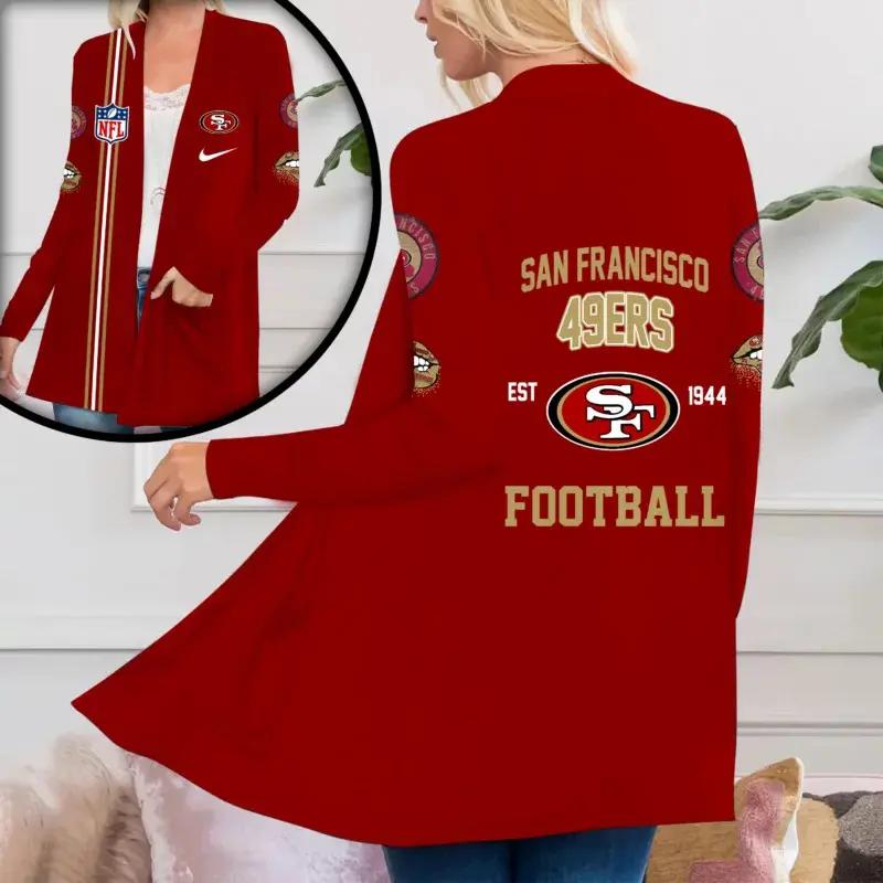 San Francisco 49ers Women Patch Pocket Cardigan BT168