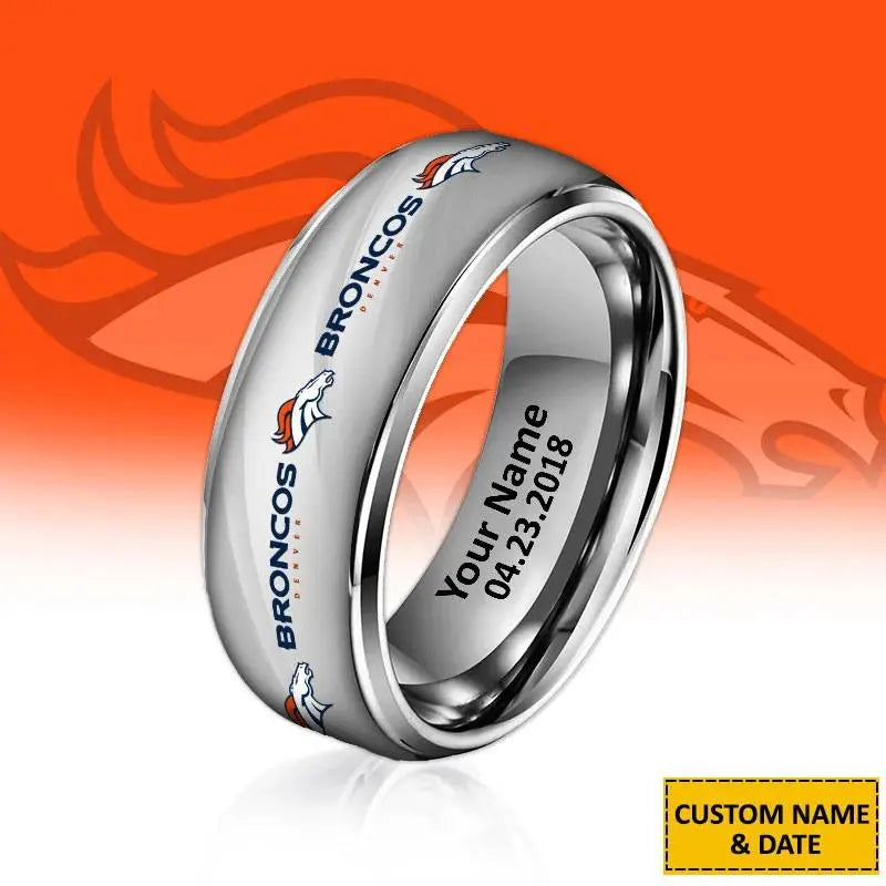 Denver Broncos Special Stainless Ring Custom Name AZBTSR000062
