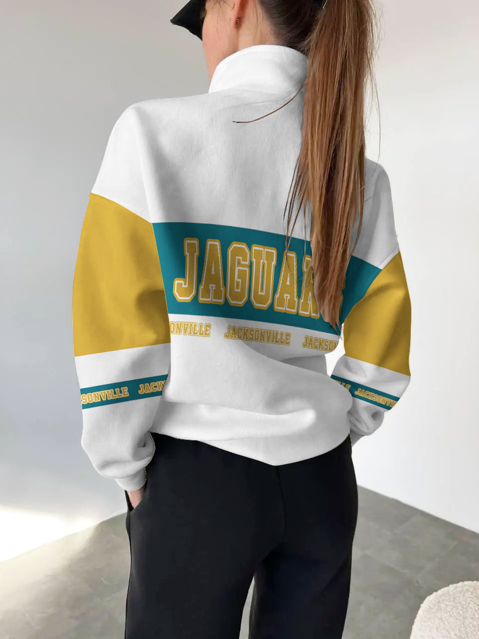 Jacksonville Jaguars Casual Colorful Stand Collar Sweatshirt AZBTSCSW000407
