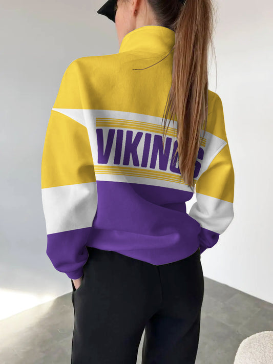 Minnesota Vikings Casual Colorful Stand Collar Sweatshirt AZBTSCSW000311