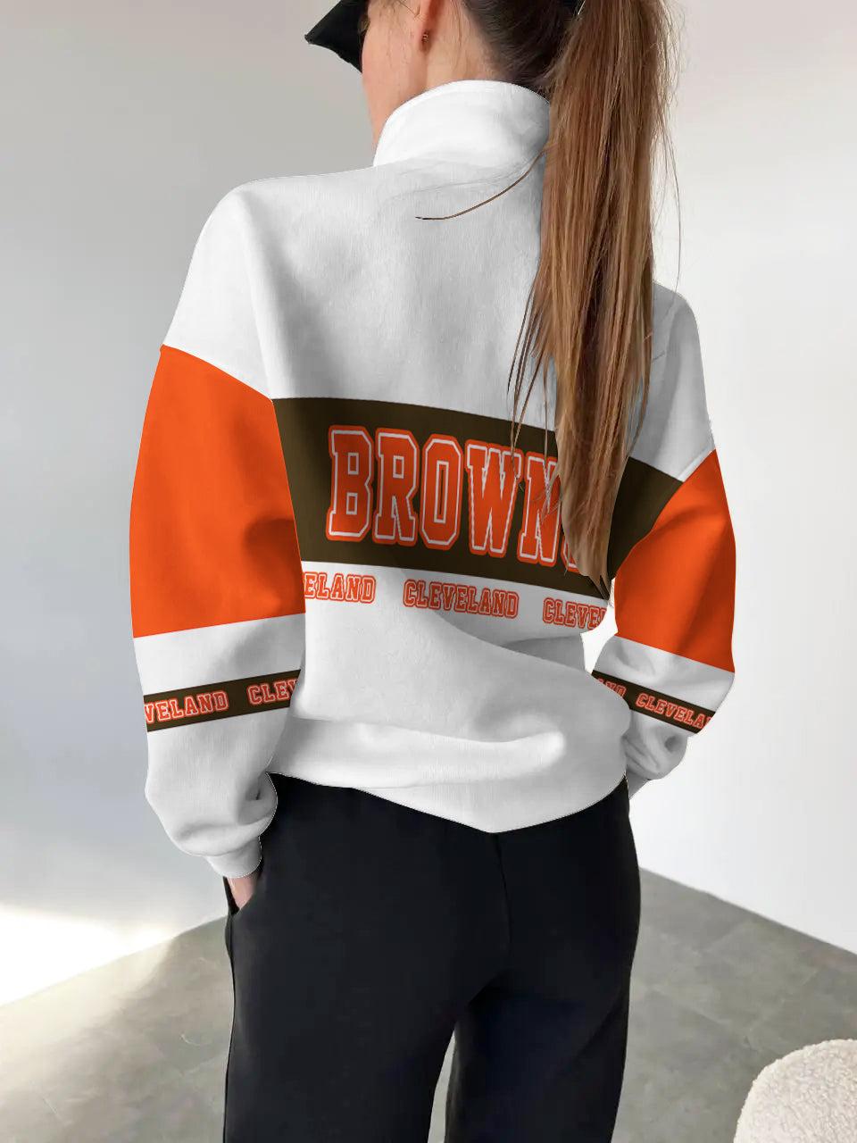 Cleveland Browns Casual Colorful Stand Collar Sweatshirt AZBTSCSW000307