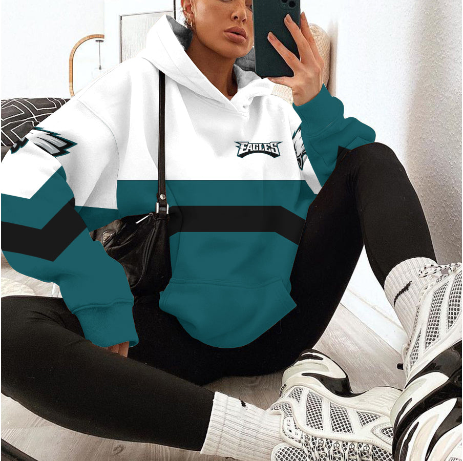 Philadelphia Eagles Printed Hooded Pocket Pullover Hoodie AZBTPH000026