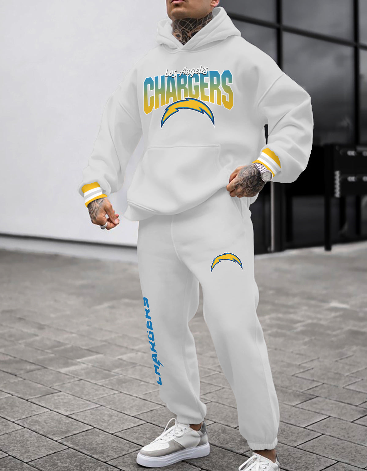 Los Angeles Chargers Combo Pullover Hoodie And Sweatpants AZBTPHSP000480