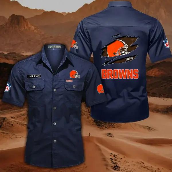 Cleveland Browns Men’s Short Sleeve Cargo Shirts New 2025 AZBT2DCGS000008