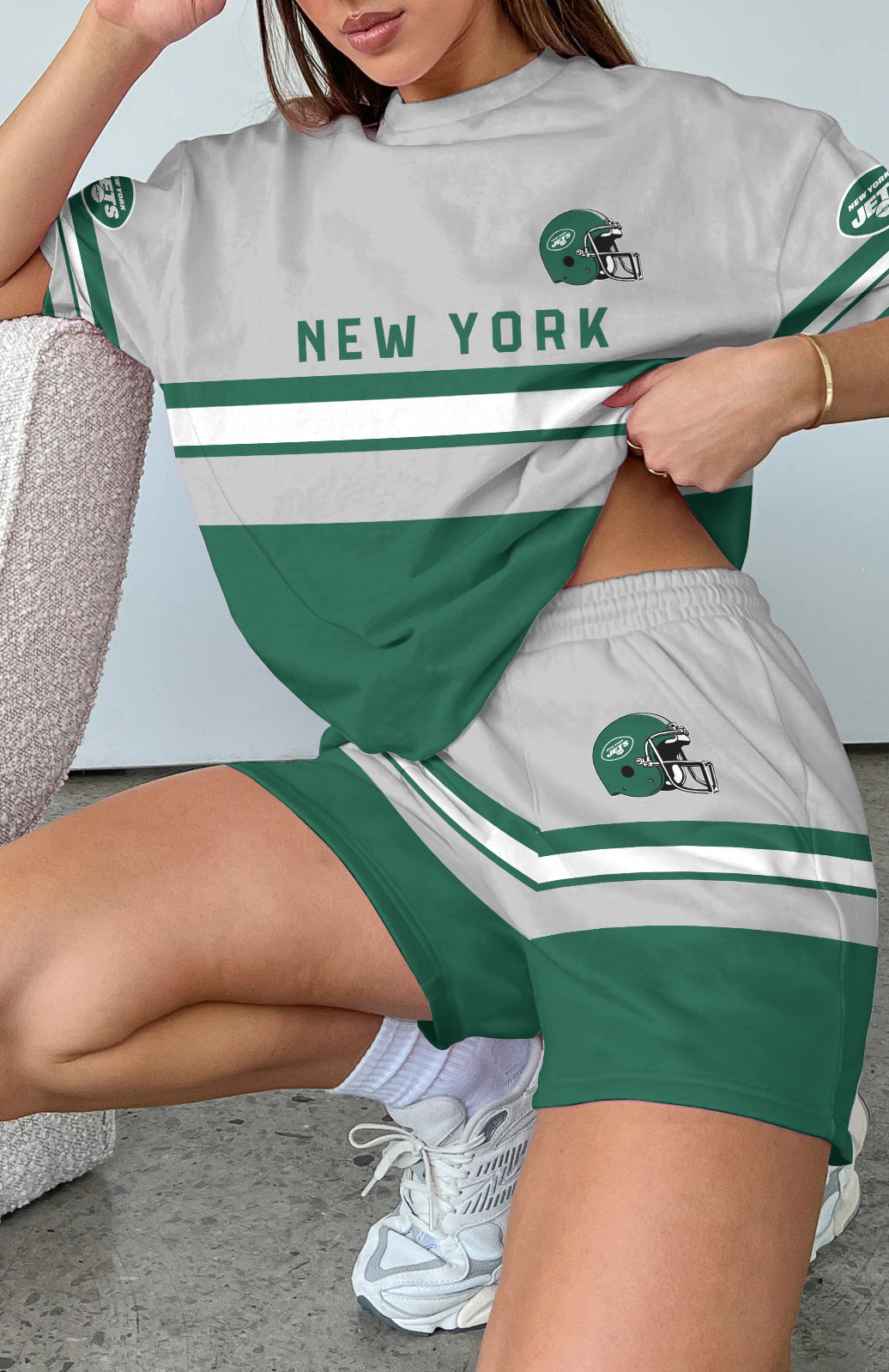 New York Jets Limited Edition Top And Shorts Two-Piece Suits (2)
