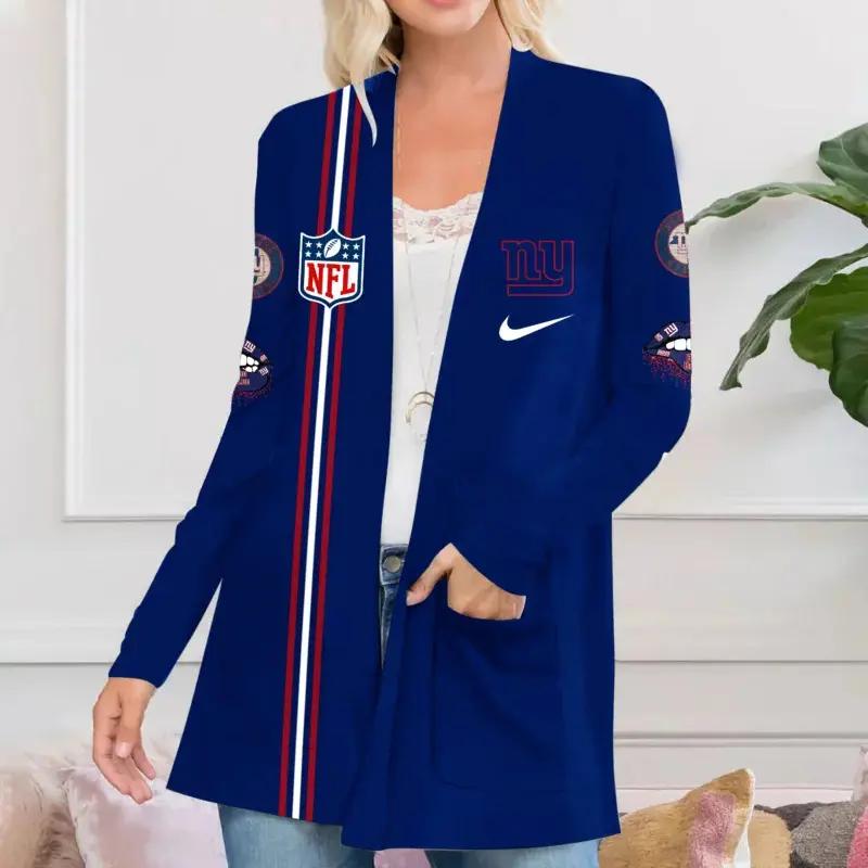 New York Giants Women Patch Pocket Cardigan BT140