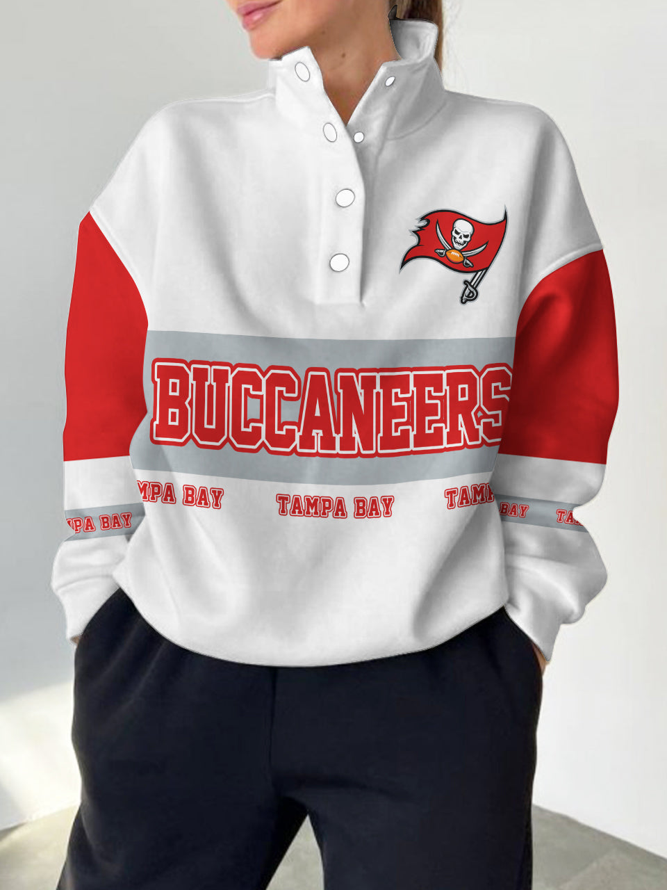 Tampa Bay Buccaneers Casual Colorful Stand Collar Sweatshirt AZBTSCSW000489
