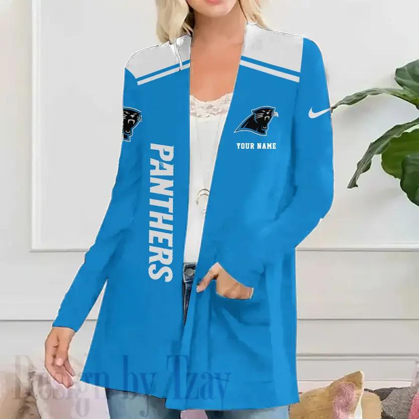 Carolina Panthers Women Patch Pocket Cardigan BT029