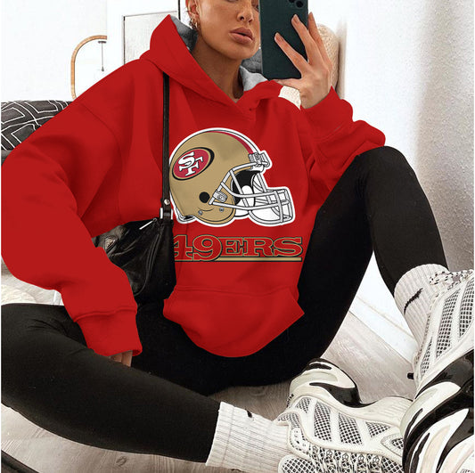 San Francisco 49ers Printed Hooded Pocket Pullover Hoodie AZBTPH000057