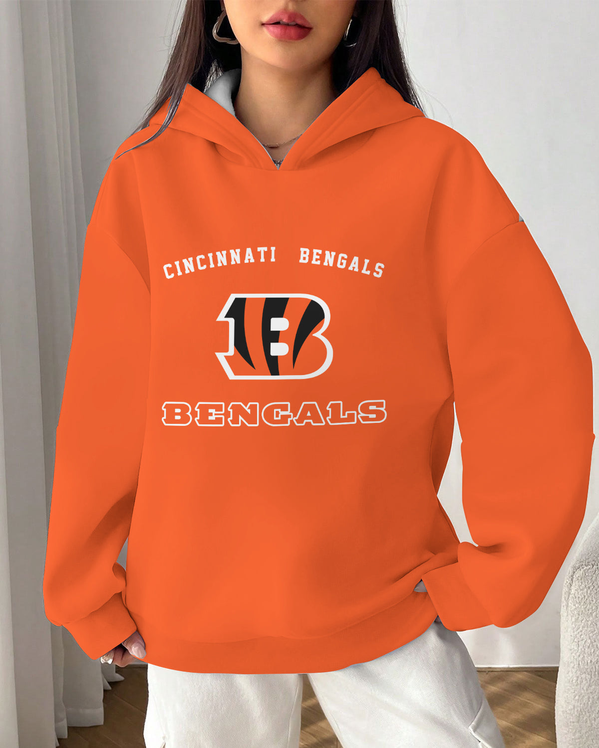 Cincinnati Bengals Printed Hooded Pocket Pullover Hoodie AZBTPH000094